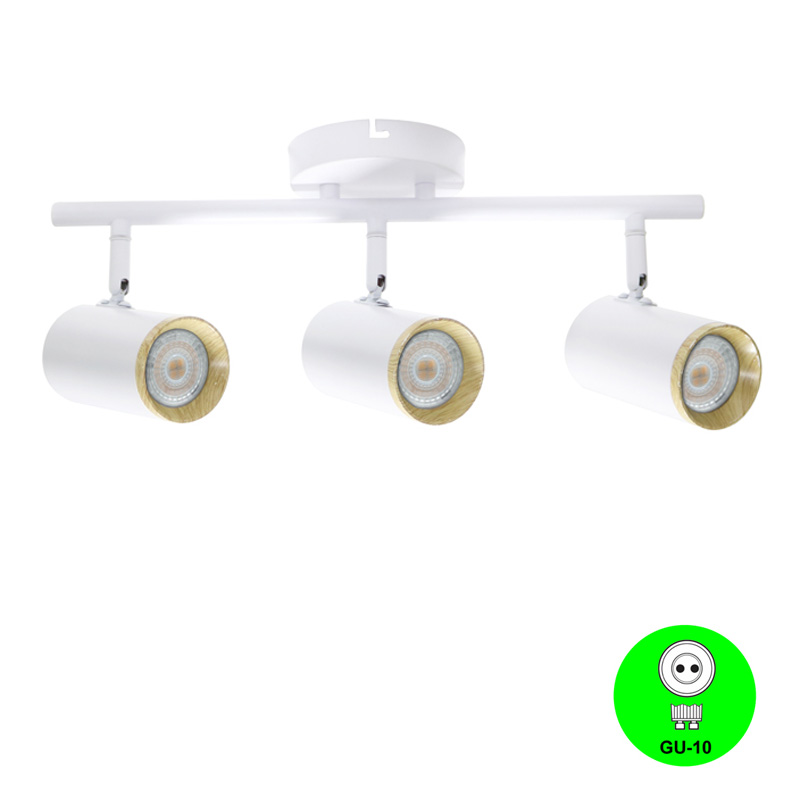 Regleta Aplique 3 Focos Orientables GU10 Blanco Mod. Country [ALLM4352]