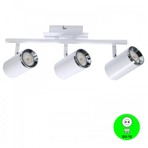 Regleta Aplique 3 Focos Orientables GU10 Blanco Mod. City [ALLM4355]