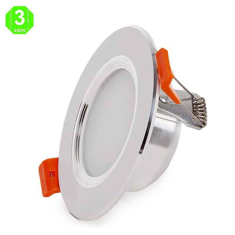 Foco Downlight LED Marco Plateado 3W ØCorte 73mm [PCE-DL3W-P]