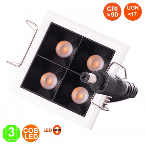 Foco Downlight LED Empotrable 5W Osram Chip UGR<17 CRI>90 Corte 26x26mm 50.000H [ JW-5W-M]