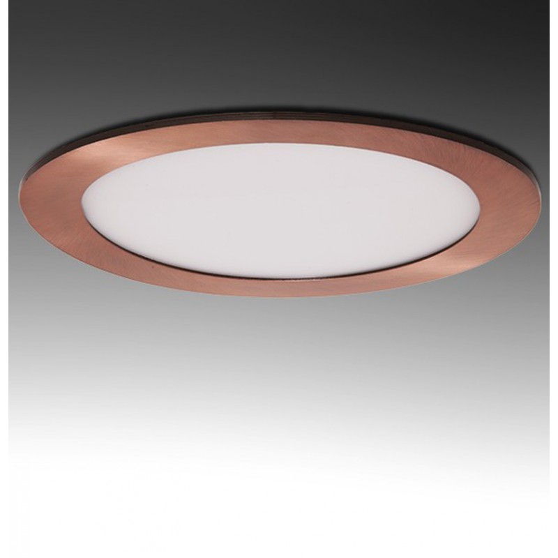 Placa Foco Downlight LED Marco color Bronce 18W 1300Lm Ø Corte 203mm 50.000H [GL-CL-R18N-B]