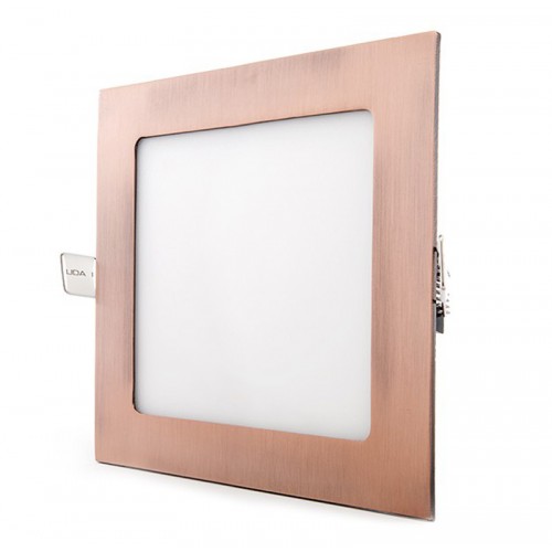 Foco Placa Downlight LED Marco Color Bronce Cuadrado 12W Corte 150x150mm [GL-CL-S12N-B]