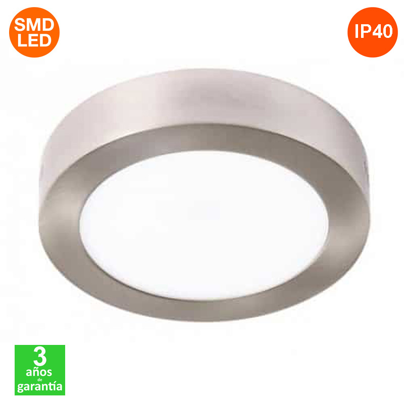 Plafón Led CCT Slim Circular 20W 2000Lm IP40 Serie Níquel Satinado